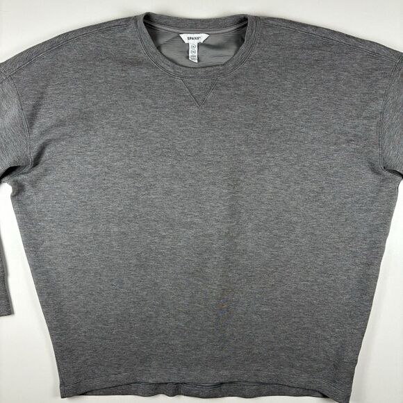 Spanx AirEssentials Long Crewneck Pullover Gray XL Sweatshirt Athleisure Cozy - Picture 2 of 11